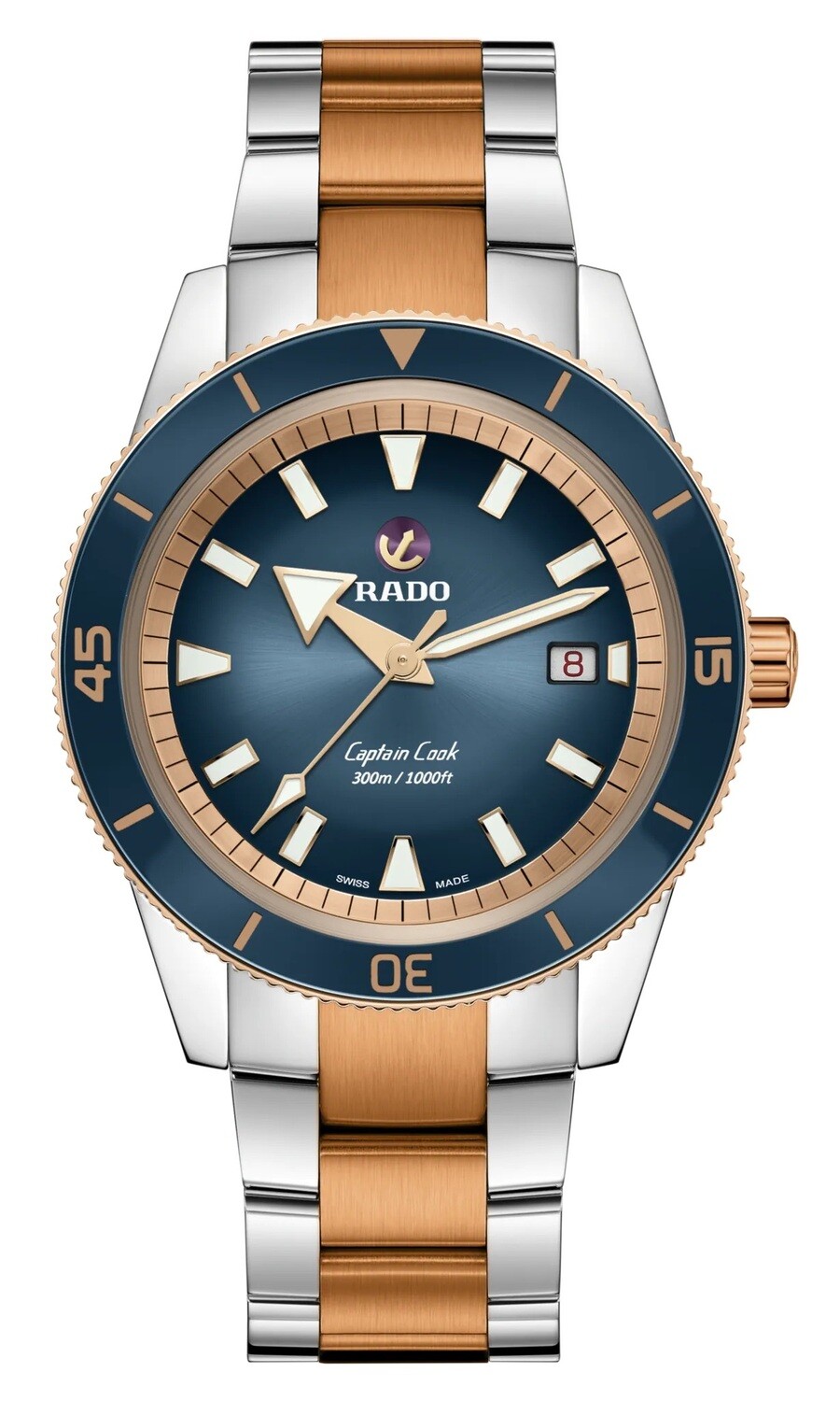Rado Captain Cook R32137203 300m WR 42mm 80h Power Reserve automatic men’s watch sapphire crystal