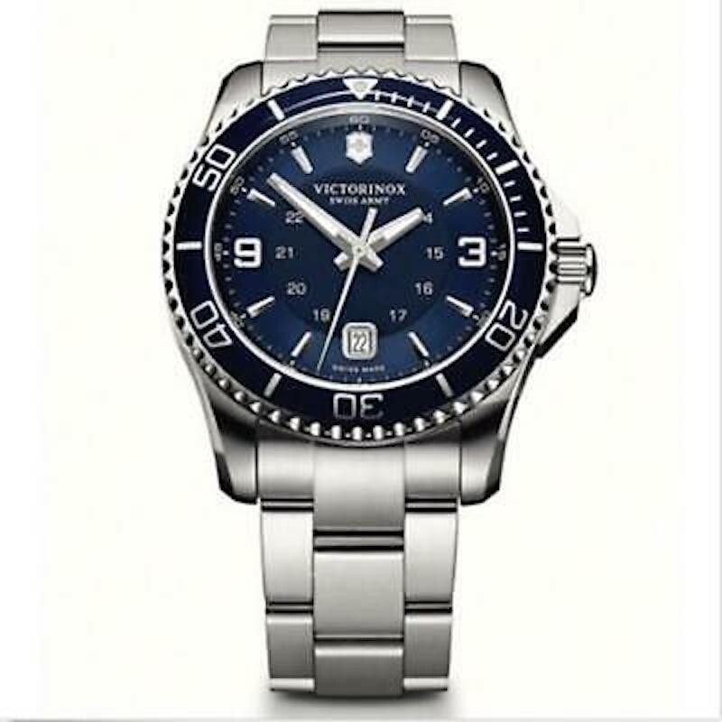 Victorinox Swiss Army Maverick GS Azul Marino 241602 43mm Dial Reloj de los hombres Cristal de zafiro 100m WR Cuarzo deporte reloj hombre SWISS MADE