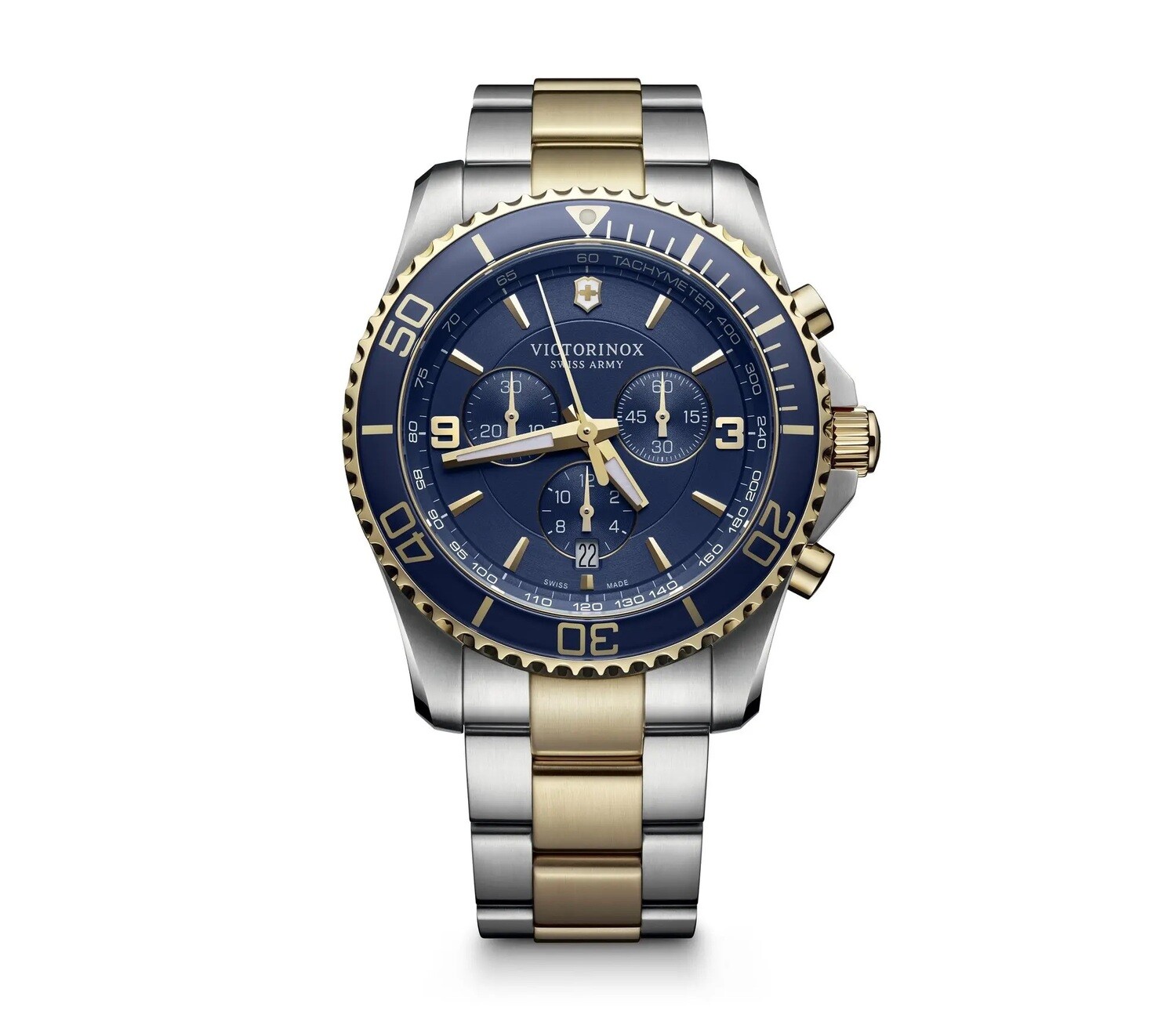 reloj hombre Victorinox Maverick 241791 Chronograph 43mm Stainless Steel Blue Dial Men's Watch quartz 100m