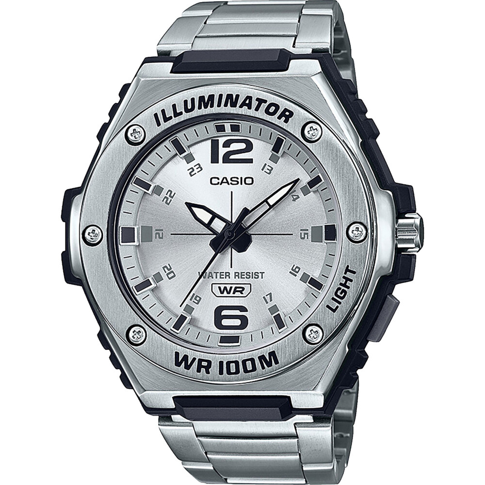 Reloj deportivo hombre Casio MWA-100HD-7AV Luz LED 100m WR correa acero