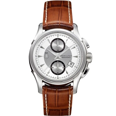 Hamilton H32616553 JAZZMASTER AUTO CHRONO 42mm 100m WR automatic men’s watch sapphire crystal leather band