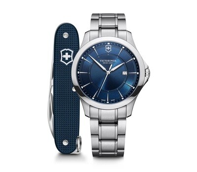 Victorinox Swiss Army Alliance  241910.1 40mm quartz men’s watch + swiss knife sapphire crystal 100m WR stainless steel bracelet