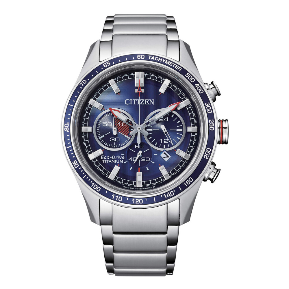 Citizen Ecodrive Super Titanium CA4490-85L 43mm blue dial Sapphire glass Titanium case and bracelet 100m Water resist sport men’s watch