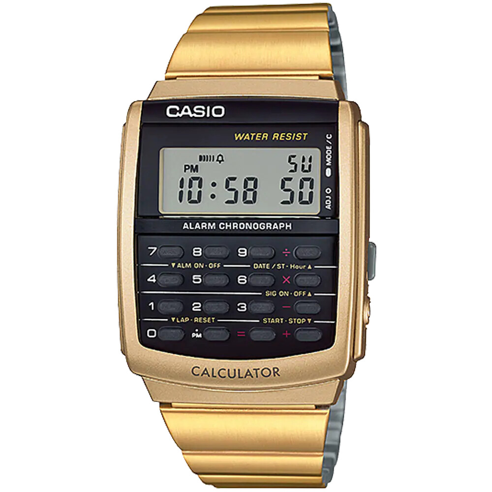 reloj vintage Iconic Casio Calculadora CA506G-9AV Hora Mundial Alarma Hora Dual Cronómetro