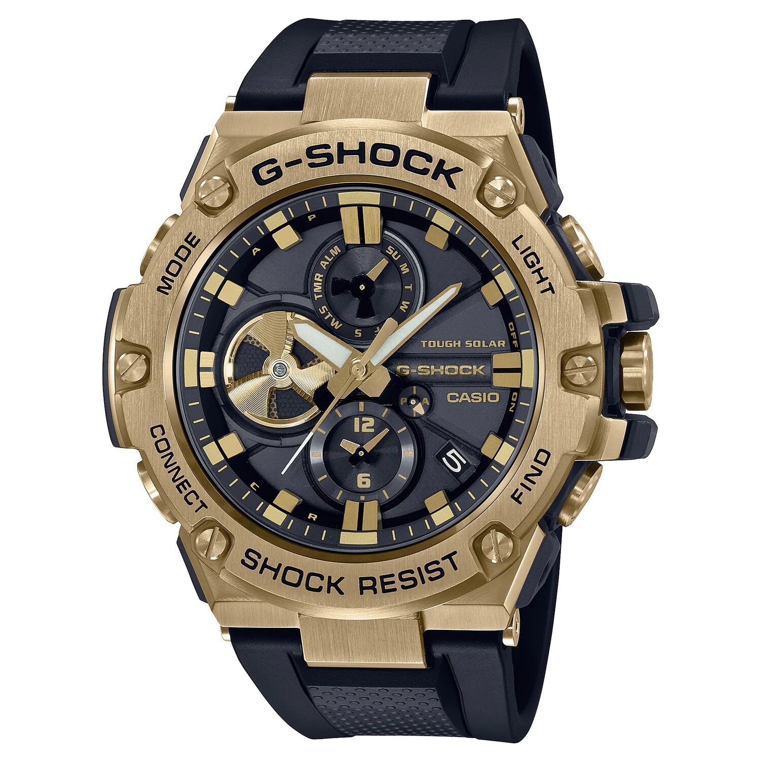 ​reloj hombre bluetooth solar Casio G-Shock G-Steel GST-B100GB-1A9 200m WR Smartphone Link/App (funciona con energía solar)