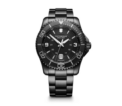 Victorinox Swiss Army Maverick 241798 43mm Black Edition Stainless Steel Men's Watch 100m Quartz sports Chronograph men's watch SWISS MADE