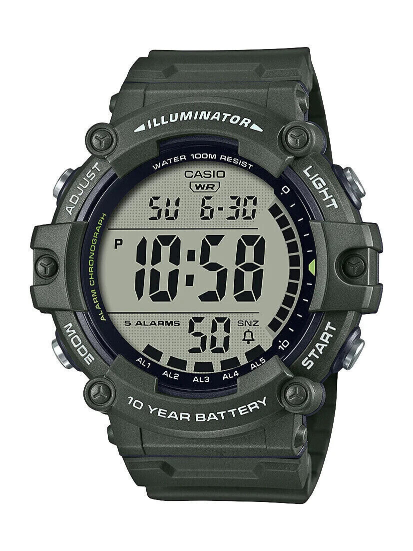 Reloj deportivo hombre Casio AE-1500WHX-3A 100m WR 10 años batería Hora Mundial cronómetro alarma