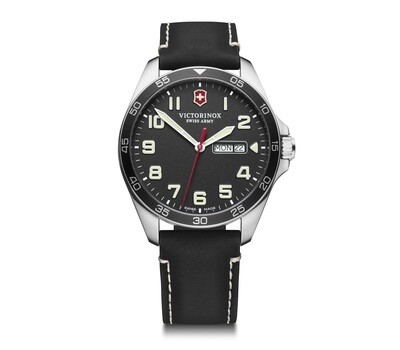 Victorinox Swiss Army Fieldforce 241846 42mm 100m WR sapphire crystal leather band sport men’s watch swiss made