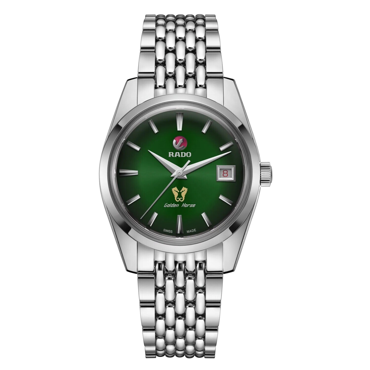 reloj unisex automático Rado Golden Horse R33930313 Automatic 37mm Limited Edition ST Steel Green Dial Unisex Sapphire glass anti-reflective Watch for men and women 50m