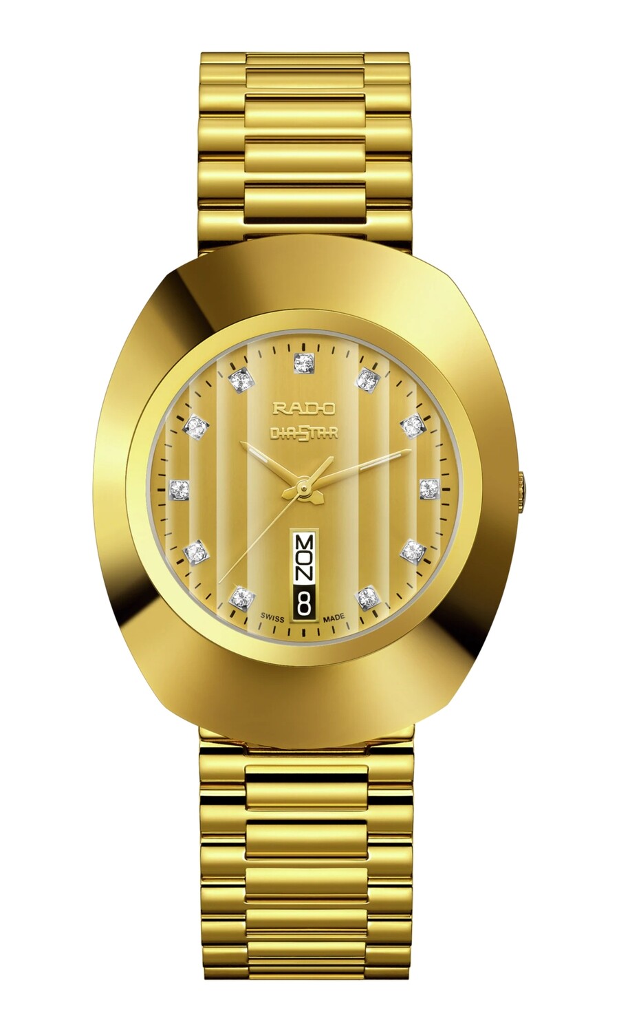 Rado R12304303 The Original 35.1 mm  quartz sapphire crystal 30m WR stainless steel bracelet men’s watch