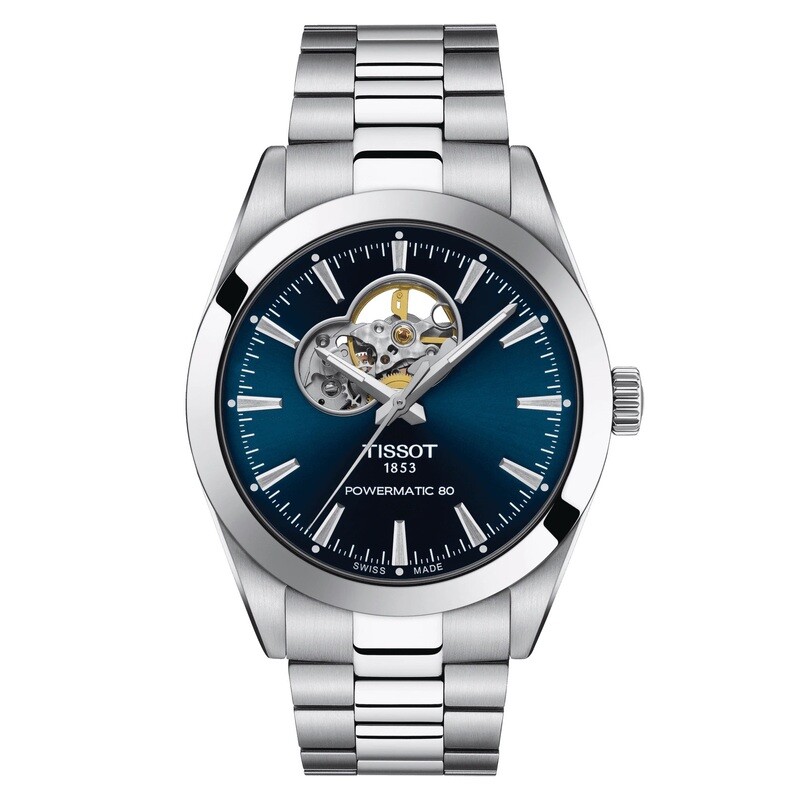 reloj automático hombre TISSOT GENTLEMAN POWERMATIC 80 OPEN HEART T127.407.11.041.01 40mm cristal de zafiro 80h reserva de marcha