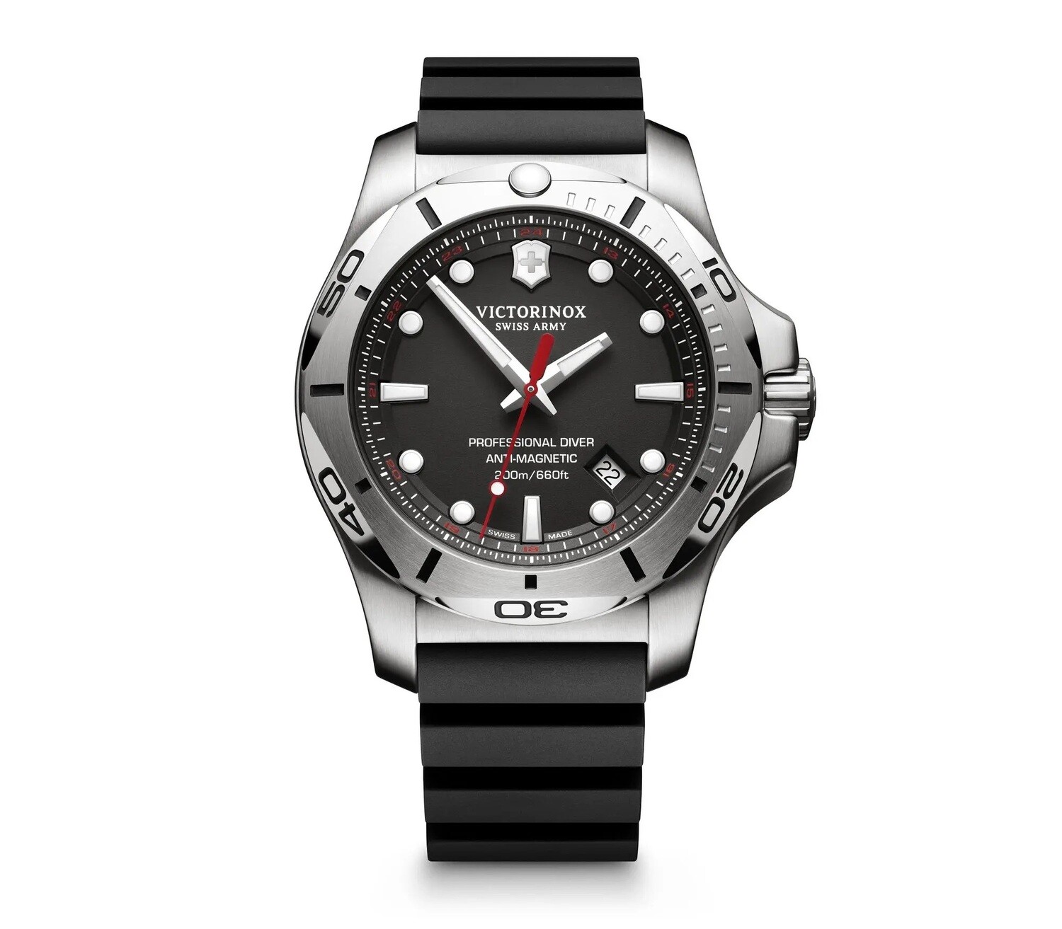 Victorinox Swiss Army I.N.O.X. Professional Diver 241733.1 45mm  sapphire crystal 200m WR rubber band divers men’s watch