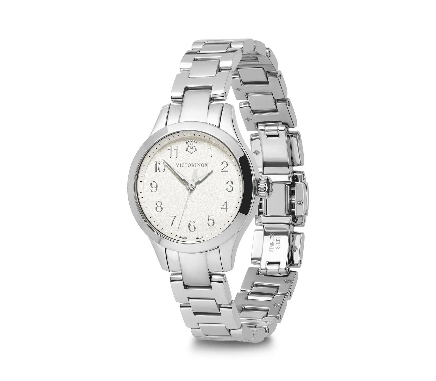 Victorinox Swiss Army Alliance XS 241840 28mm sapphire crystal 100m WR stainless steel bracelet women’s watch