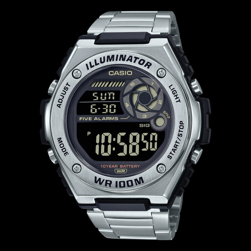 Reloj deportivo hombre Casio MWD-100HD-1BV Hora Mundial 5 Alarmas Despertador 10 años batería