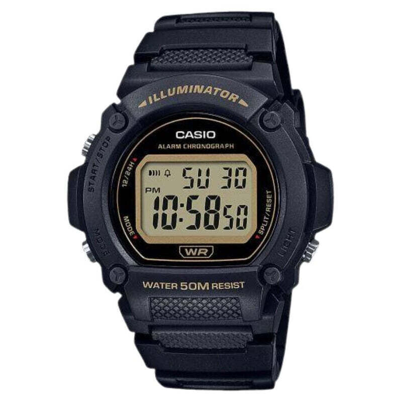 Casio W219h-1A2 Men's Sports Watch LED Light Chronometer Alarm 50m Water Resist