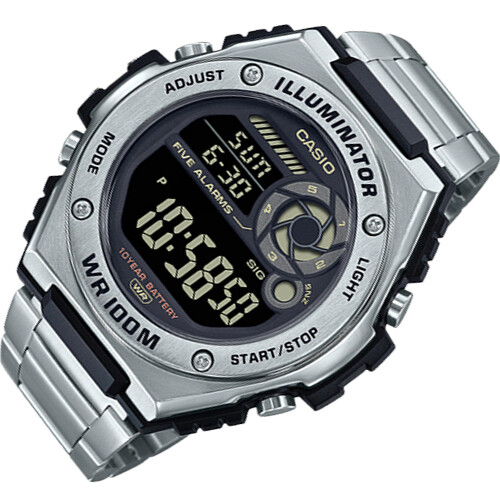 ​Casio MWD-100HD-1BV Men&#39;s Sports Watch World Time 5 Alarms Alarm Clock 10 Years Battery Life