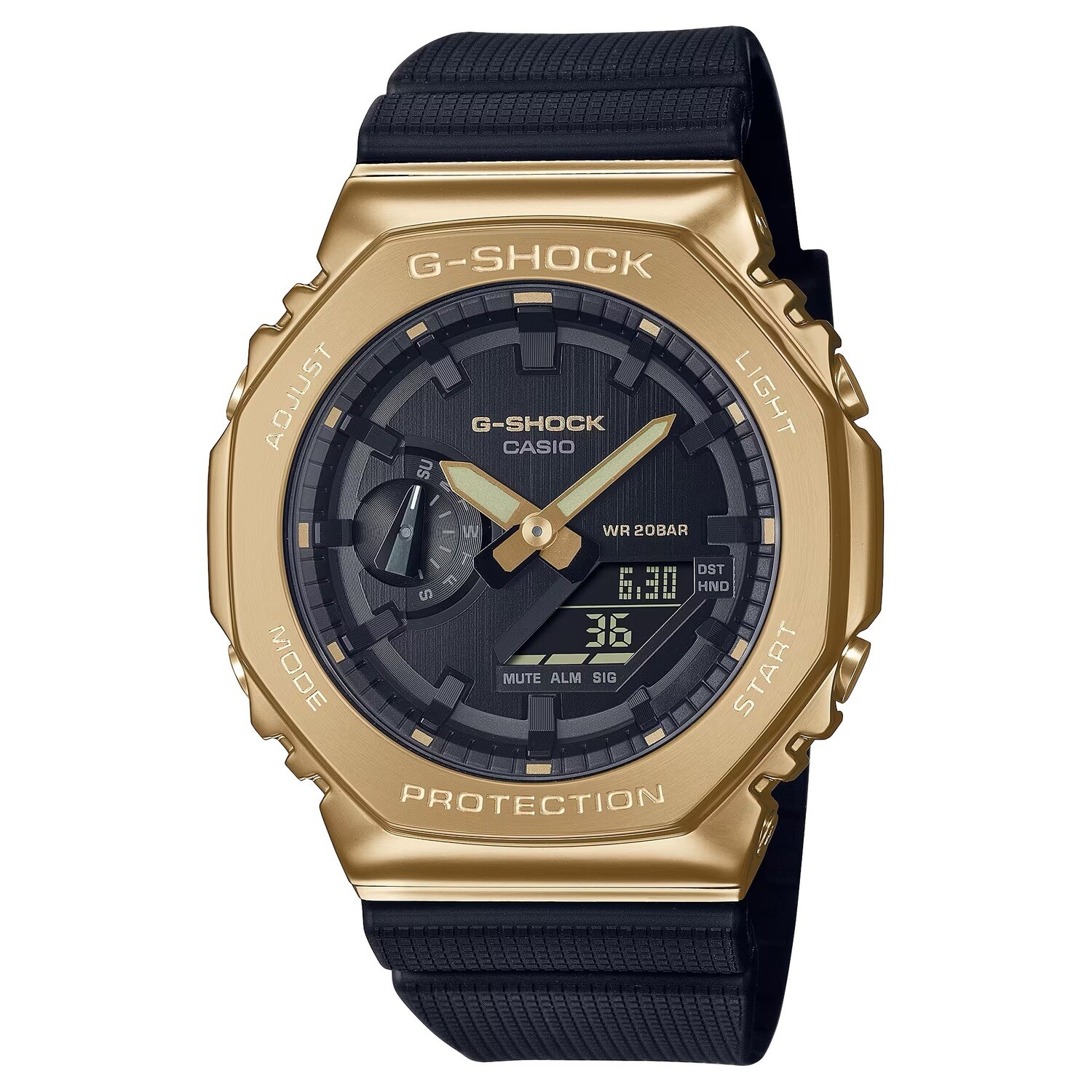 ​Reloj deportivo hombre Casio G-Shock GM-2100G-1A9 Ana-Digi Hora Mundial 200m WR resistencia a los golpes 5 alarmas