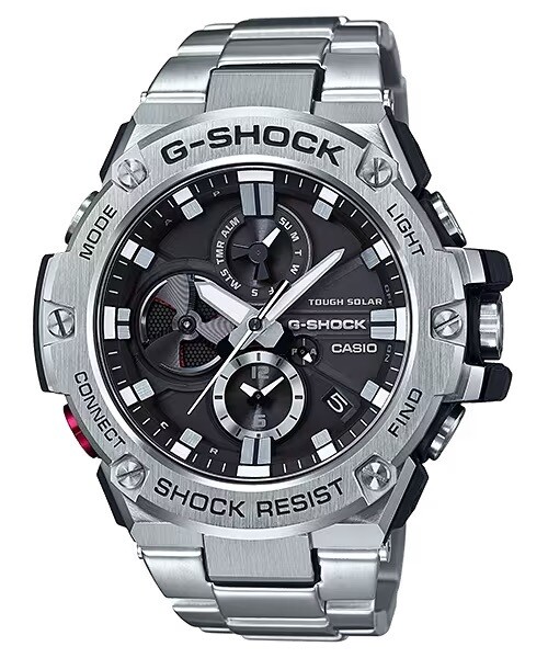 CASIO G-SHOCK G-STEEL GST-B100D-1A Smartphone Link 200M WR Tough Solar World Time Bluetooth solar powered sport men’s watch