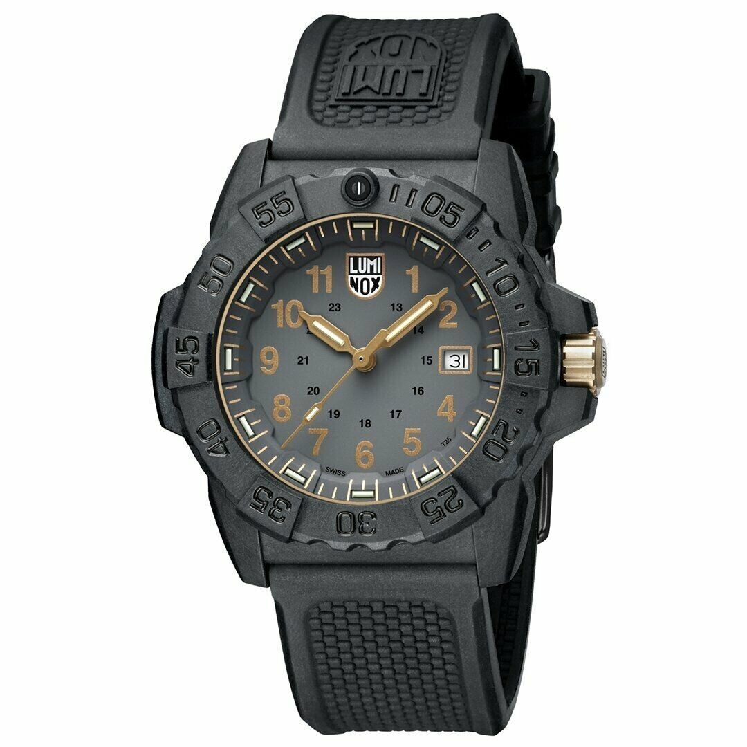 ​Luminox Navy Seal 3508.GOLD Gold Holiday Edition Carbonox 45mm Rubber band 200m Water resist quartz sport Men's Watch SWISS MADE