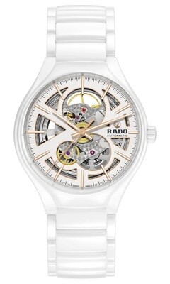 Rado R27106922 True Automatic Open Heart Ceramic White Dial Men's Watch Cristal de zafiro antirreflejos High-Tech Ceramic, brazalete de titanio 50m SWISS MADE reloj automático de caballero