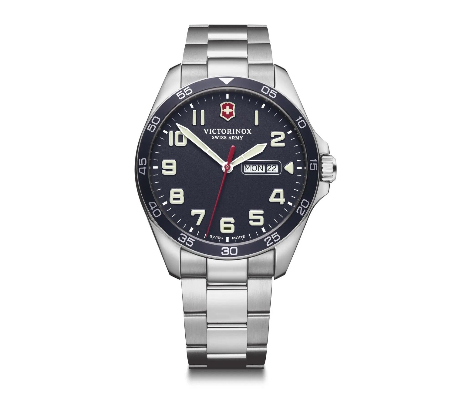 ​reloj deportivo hombre Victorinox Swiss Army Fieldforce 241851 42mm Super-Luminova 100m WR cristal de zafiro correa de acero