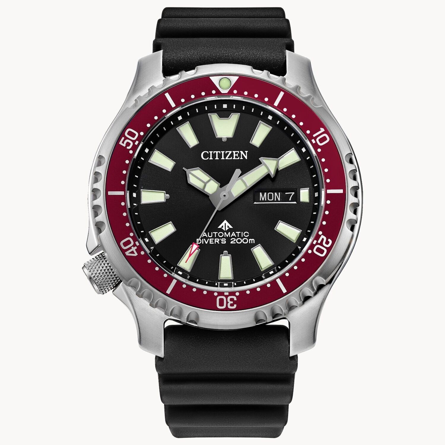 ​Reloj de buceo automático Citizen Promaster Dive FUGU NY0156-04E 44mm 200m WR cristal de zafiro correa de silicona