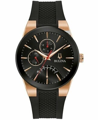 ​reloj hombre Bulova Futuro Modern 97C111 41mm negro Cuarzo 30m correa de caucho