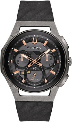 ​reloj hombre Bulova Curv 98A162 44mm cristal de zafiro 262kHz Cuarzo de Alto Rendimiento 30m WR Caja de Titanio y acero