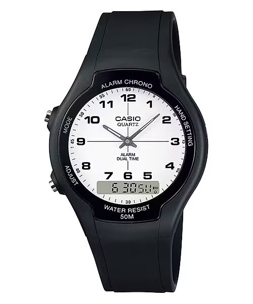 Casio AW-90H-7BV Alarm Chrono ana-digi chronometer 50m WR unisex watch