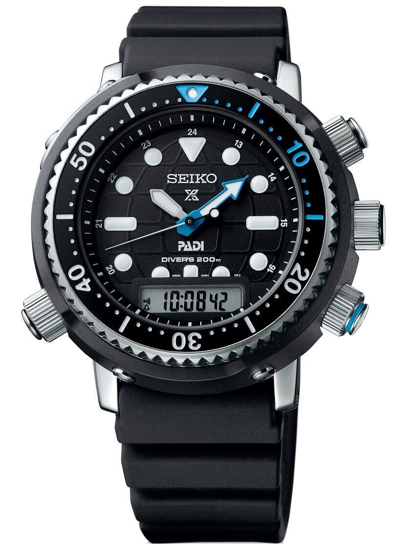 Seiko Prospex PADI Solar snj035p1  ‘Commando Arnie’ Hybrid Diver’s 46.9mm 200m solar powered divers men’s watch