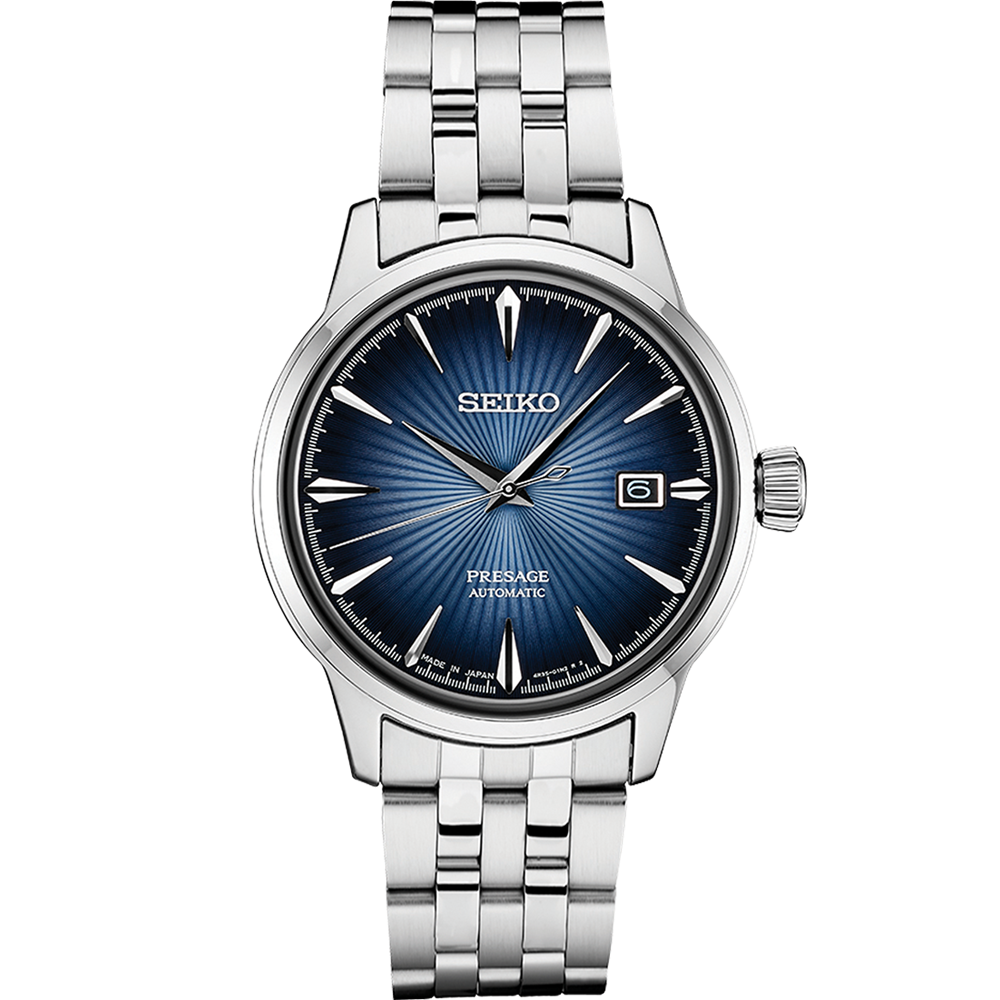 Seiko Presage srpb41j1 Cocktail Time Blue Moon 40.5mm  50m WR automatic men’s watch stainless steel bracelet
