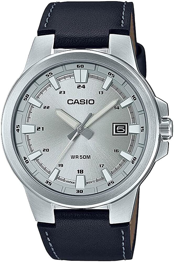 Casio MTP-E173L-7AV analog man's watch with leather band