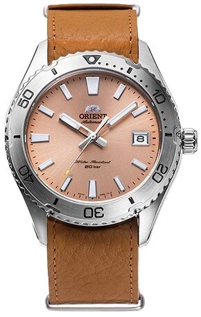 Orient Mako  RA-AC0Q05P 39.9mm sapphire crystal automatic men’s watch leather band