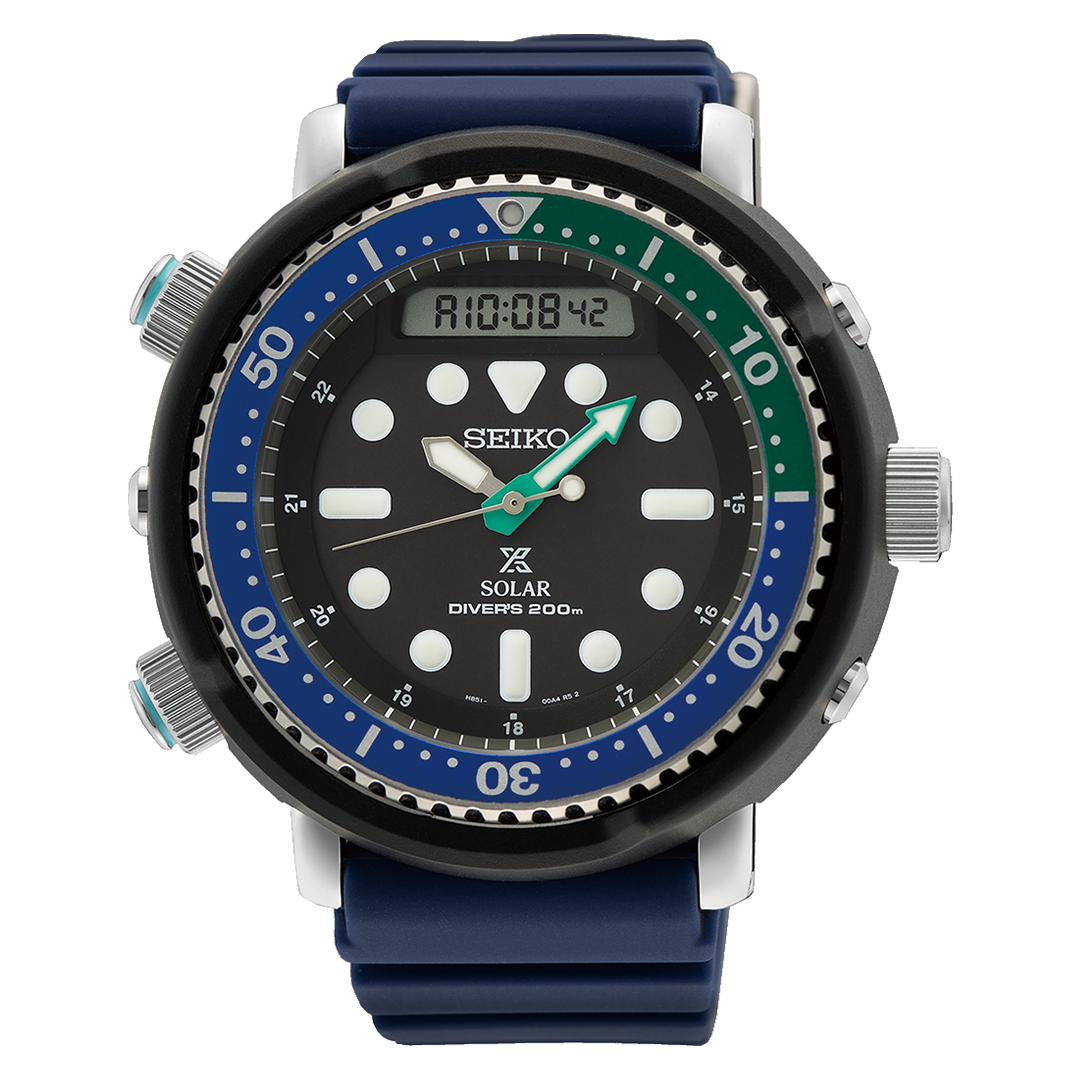 Seiko Prospex Solar  Sea Arnie Hybrid Diver’s “Tropical Lagoon” SNJ039P1 47,8mm 200m WR solar powered