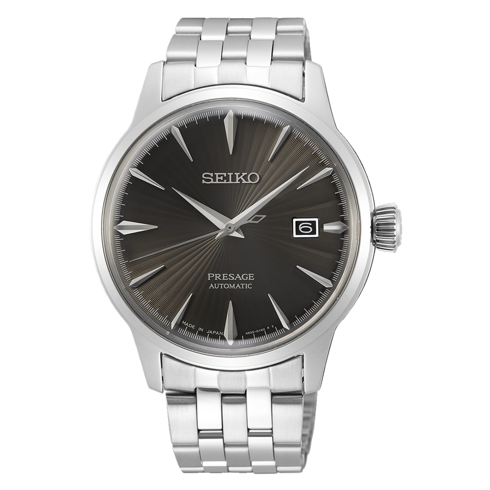 Seiko Presage Cocktail Grey Sunray SRPE17J1 Espresso Martini  40,5mm 50m WR automatic men’s watch stainless steel bracelet