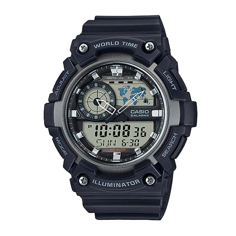 Reloj Casio digital caballero AEQ-200W-1AV water resist 100m 5 alarmas