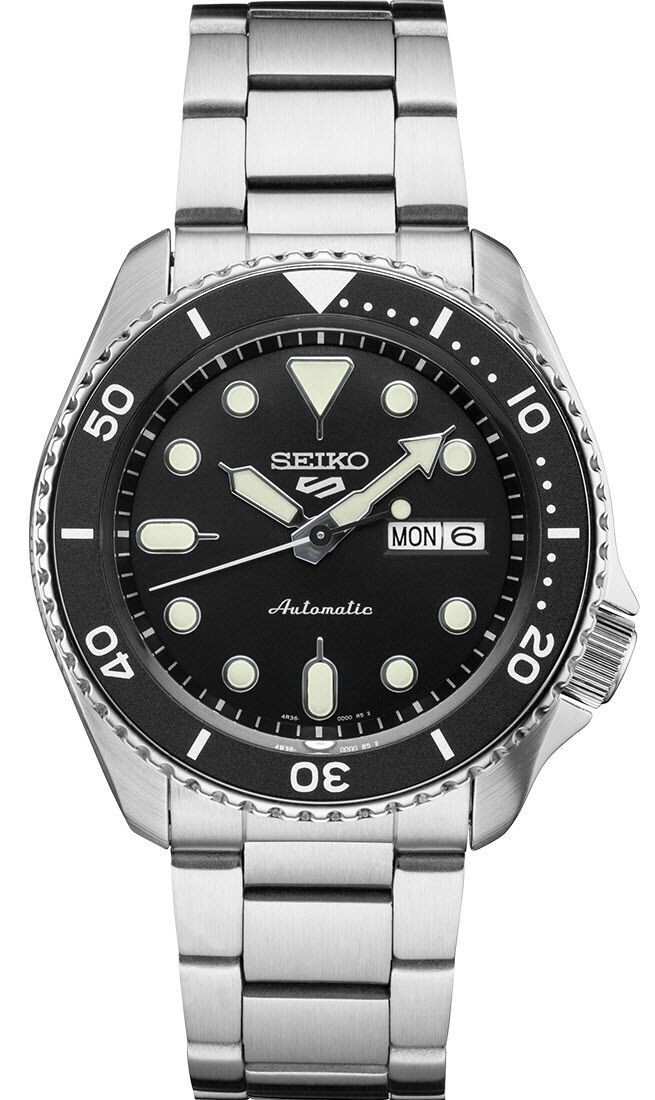 Seiko 5 Sports SRPD55K1 42.5mm 100m WR automatic men’s watch stainless steel bracelet