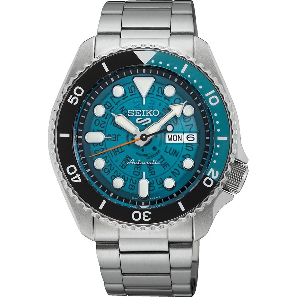 Seiko 5 Sports SKX &#39;Skeleton Style&#39; SRPJ45K1 42.5mm 100m WR automatic  divers men’s watch stainless steel bracelet