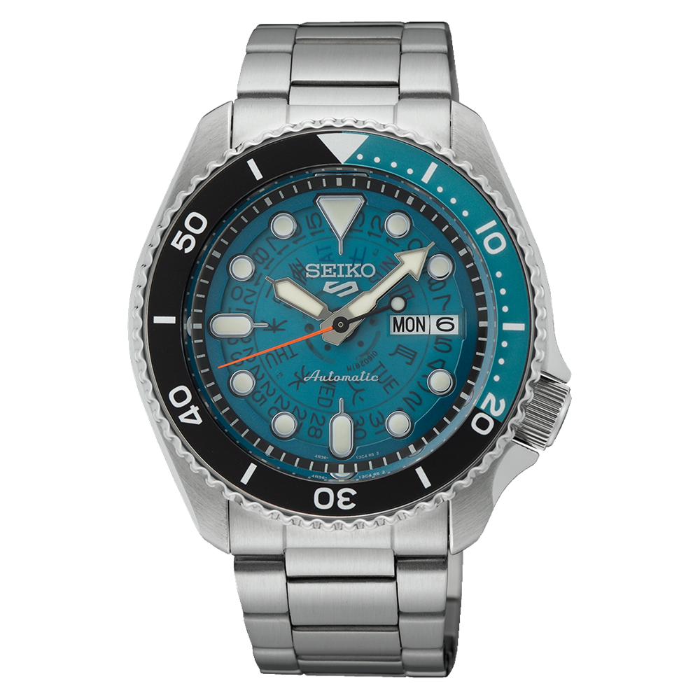 Seiko 5 Sports SKX 'Skeleton Style' SRPJ45K1 42.5mm 100m WR automatic divers men’s watch stainless steel bracelet