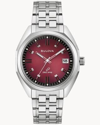 ​ reloj hombre Bulova 96B401 Jet Star 40mm 262kHz HPQ Precisionist 1970s Crimson Dial cristal de zafiro 50m WR