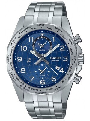 ​ reloj deportivo hombre Casio MTP-W500D-2AV 43.9mm 50m WR Hora Mundial