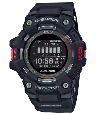 ​reloj deportivo hombre Casio G-SHOCK G-SQUAD GBD-100-1 Smartphone Link/App Power Trainer resistente a los golpes 200m WR Hora Mundial