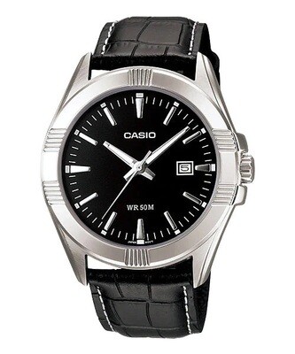 Casio MTP-1308L-1AV 43.5mm 50m WR leather band quartz classic men’s watch