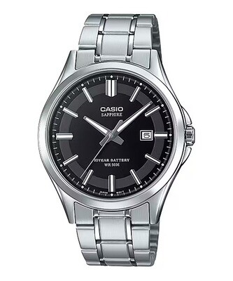 Casio MTS-100D-1AV 41.3mm 50m WR sapphire crystal stainless steel bracelet 10 year battery quartz analog classic men’s watch