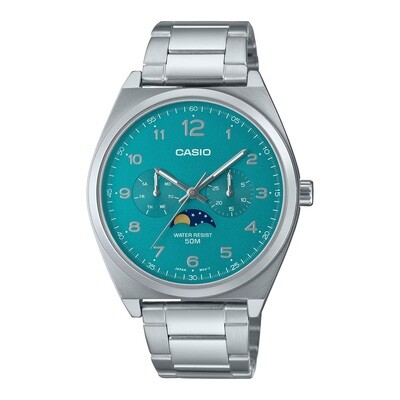 Casio MTP-M300D-3AV 40mm 50m WR Moon Phase stainless steel bracelet quartz men’s watch