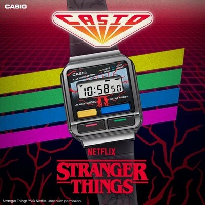 Casio A120WEST-1A  Stranger ThingsVintage retro digital Alarm Chronometer LED light unisex watch men and women