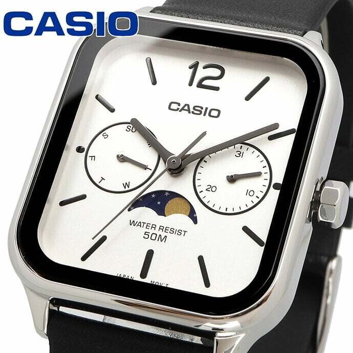 classic men&#39;s watch Casio MTP-M305L-7AV  44.5 × 34mm 50m WR Sun and Moon