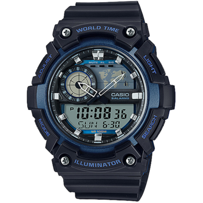 Casio men's digital sports watch AEQ-200W-2AV water resist 100m 5 alarms