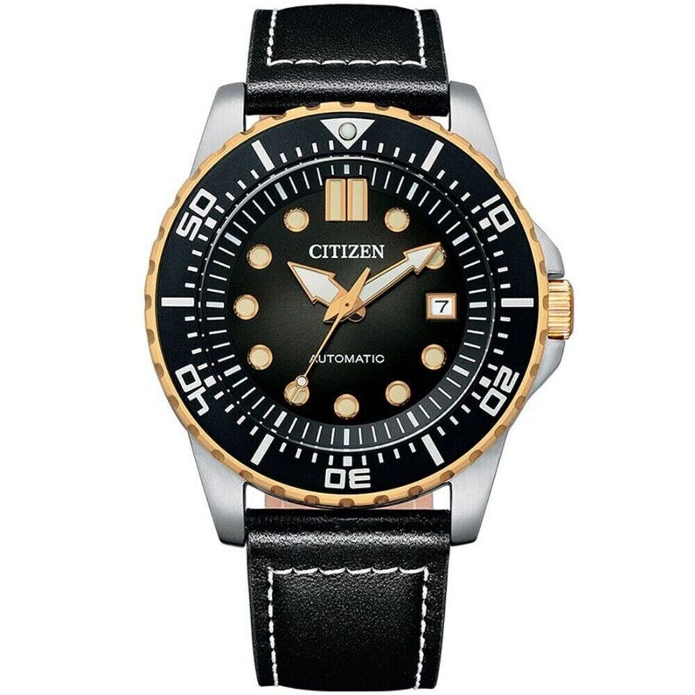 Citizen NJ0176-10E 43mm 100m WR automatic divers men’s watch leather band
