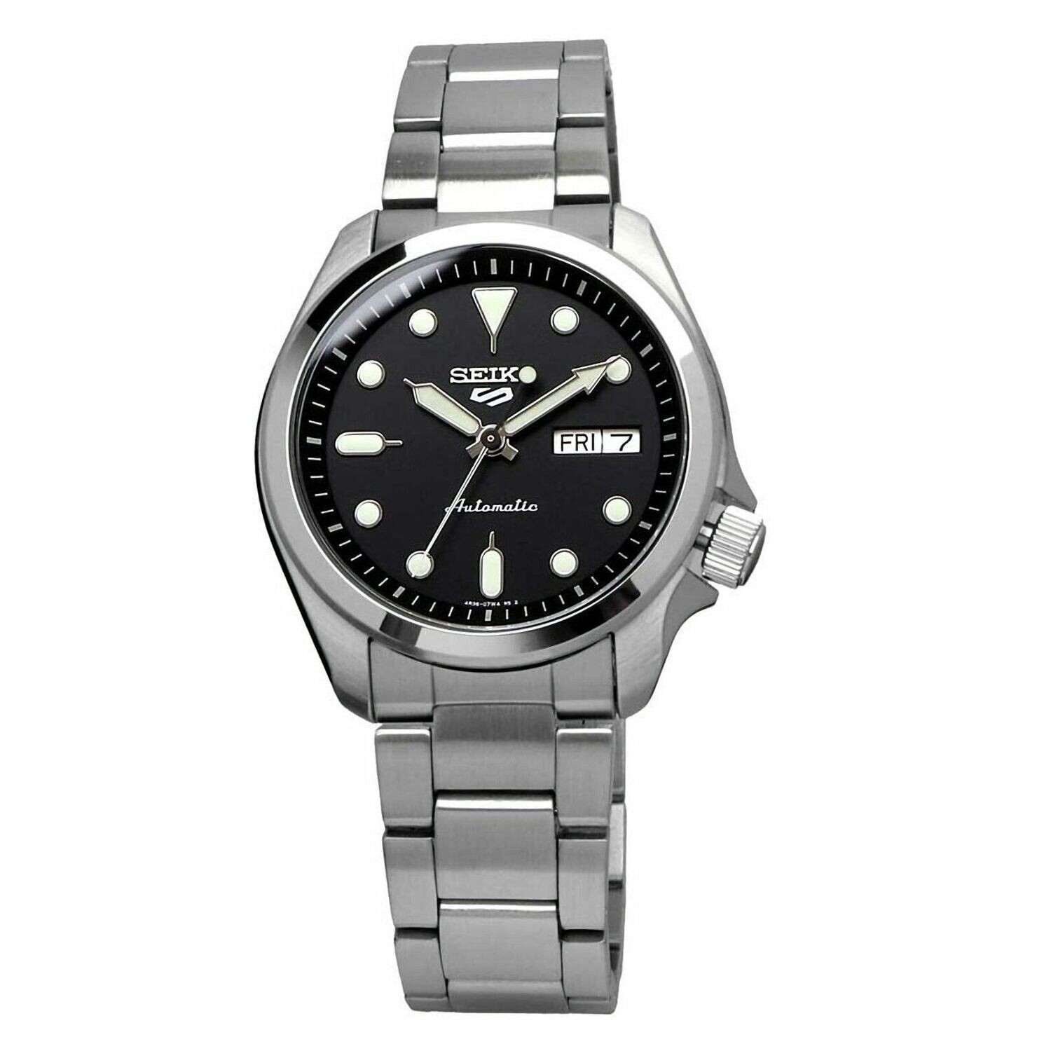 Seiko 5 Sports SRPE55K1 40mm 100m WR automatic men’s watch stainless steel bracelet